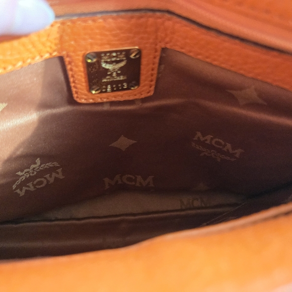 MCM Vibrant Orange Shoulder Bag with Gold Chain - Picture 12 of 15